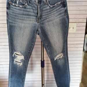 Buckle Women's Distressed Skinny Jeans - Dark Blue